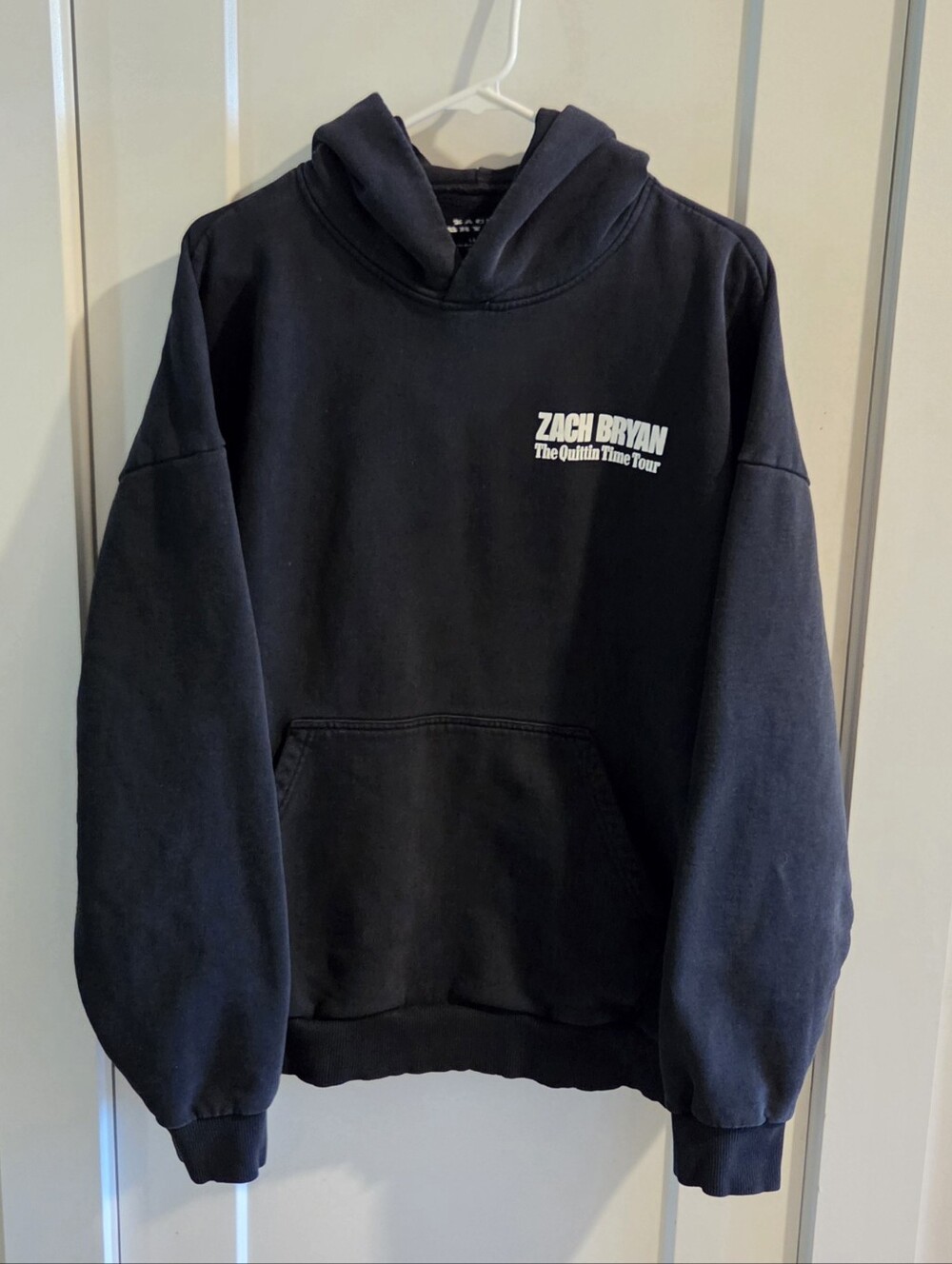 Zach Bryan Officail The Quittin Time Tour Hoodie Sweatshirt - Size Large - Black